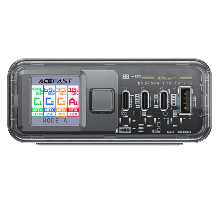 Acefast - Acefast Z4 PD 218W GaN 3 x USB-C + USB-A Hubba - Grå