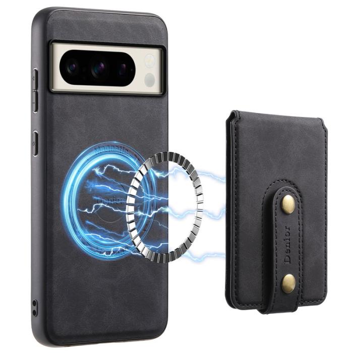 DENIOR - DENIOR D14 Google Pixel 8 Pro Magnetfodral Kortväska PC+TPU Svart