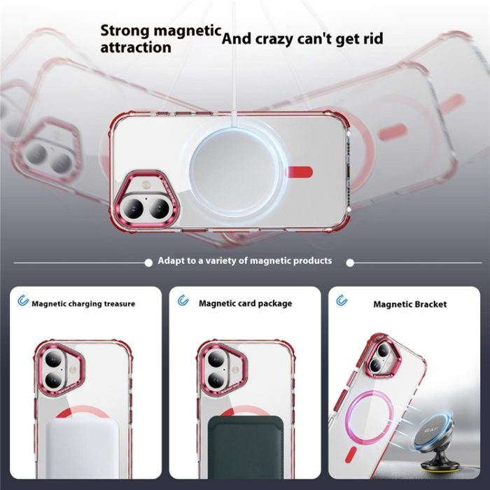 A-One Brand - iPhone 16 Plus Mobilskal MagSafe Kickstand - Röd