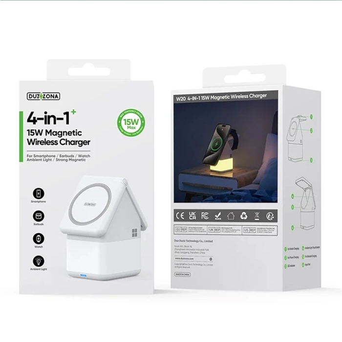 DUZZONA - Duzzona 4-in-1 Trådlös Laddare Magsafe iPhone, Apple Watch, AirPods W20 15W