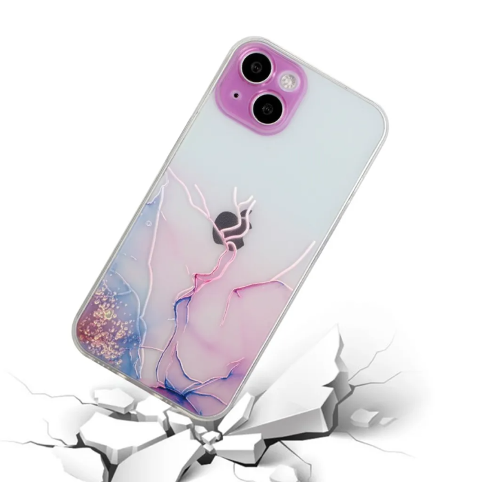 Taltech - iPhone 15 Mobilskal Marmor - Rosa