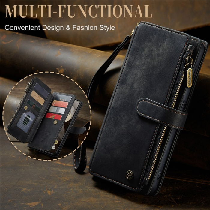 Caseme - CASEME Google Pixel 7A Plånboksfodral C30 Zipper - Svart