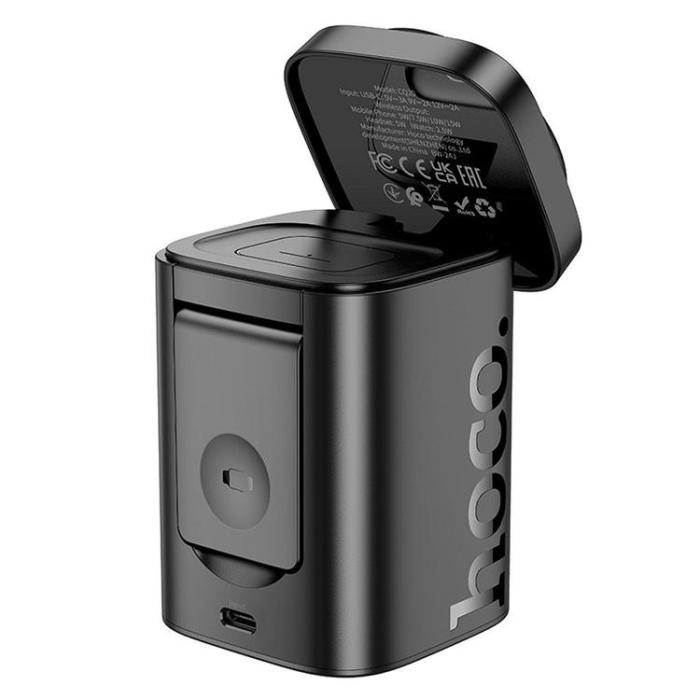 Hoco - Hoco 6in1 Trådlös Laddare Apple Watch, iPhone, Airpods 15W - Svart