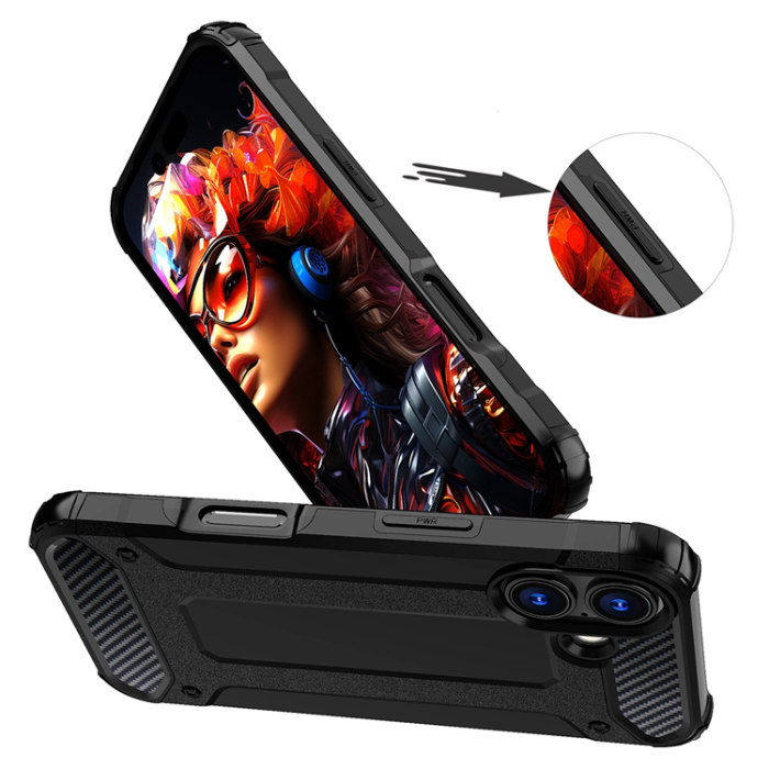 A-One Brand - iPhone 17 Mobilskal Hybrid Armor - Svart
