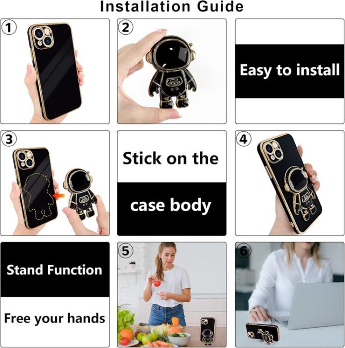 OEM - iPhone 12 Mobilskal Astronaut - Svart