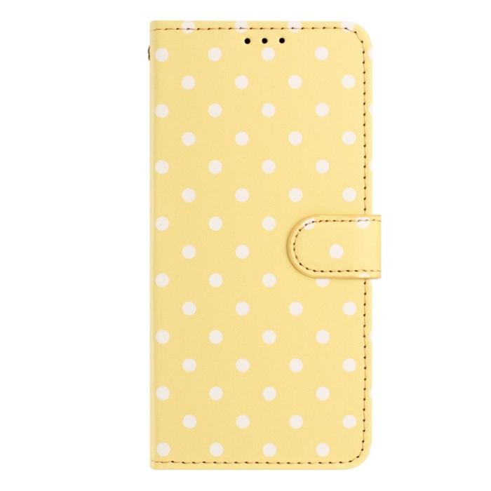 OEM - Samsung Galaxy A35 5G Fodral Äkta Läder Polka Dot - Gul