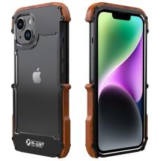 R-JUST - R-JUST Mobilskal till iPhone 14 Plus Shockproof Tr&auml; + Aluminium Legering Svart