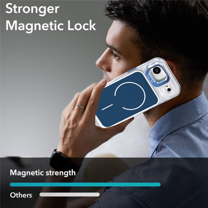 A-One Brand - iPhone Air Mobilskal MagSafe Lens Kickstand TPU + PC - Blå