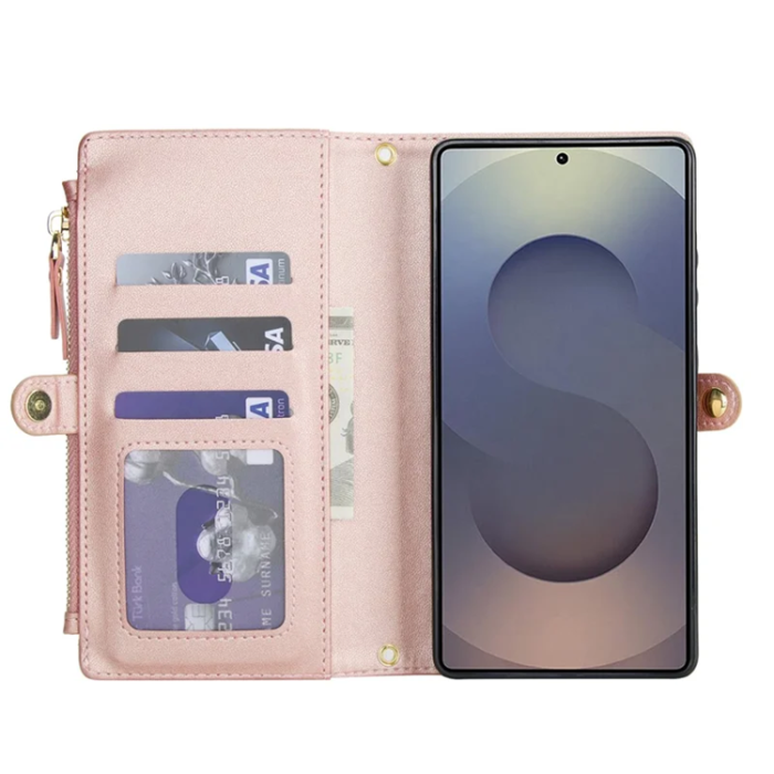 A-One Brand - Galaxy S25 Ultra Plånboksfodral MagSafe Detachable - Rosa Guld