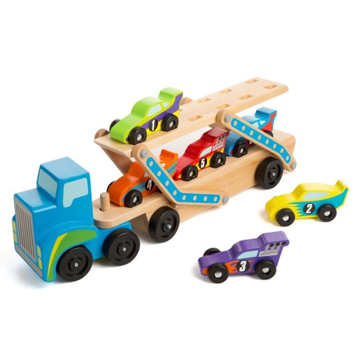 MND - MND Träfordon Wooden Vehicles Car Carrier Mega Race Car