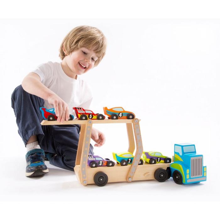 MND - MND Träfordon Wooden Vehicles Car Carrier Mega Race Car