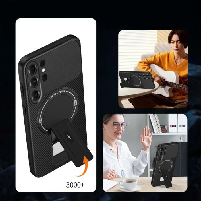 OEM - Mobilskal för Samsung Galaxy S26 Ultra Kickstand PC + TPU - Grå