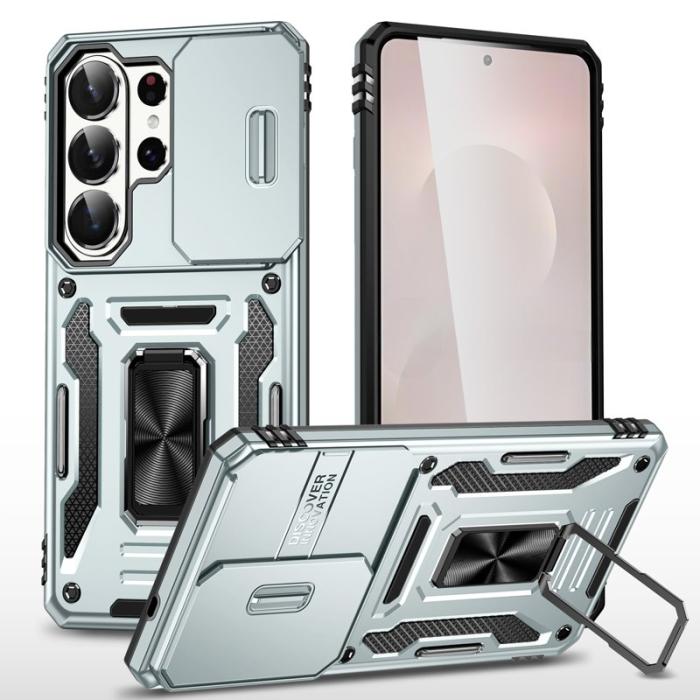 OEM - Mobilskal för Samsung Galaxy S26 Ultra Kickstand PC + TPU - Grå