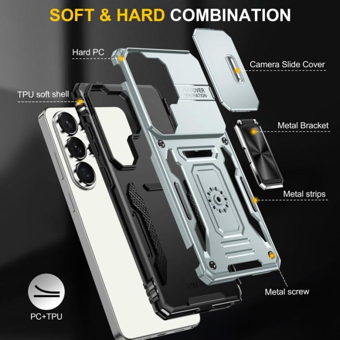 OEM - Mobilskal för Samsung Galaxy S26 Ultra Kickstand PC + TPU - Grå