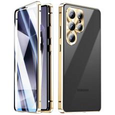 OEM - Mobilskal f&ouml;r Samsung Galaxy S26 Ultra H&auml;rdat Glas Metall Magnetisk - Guld