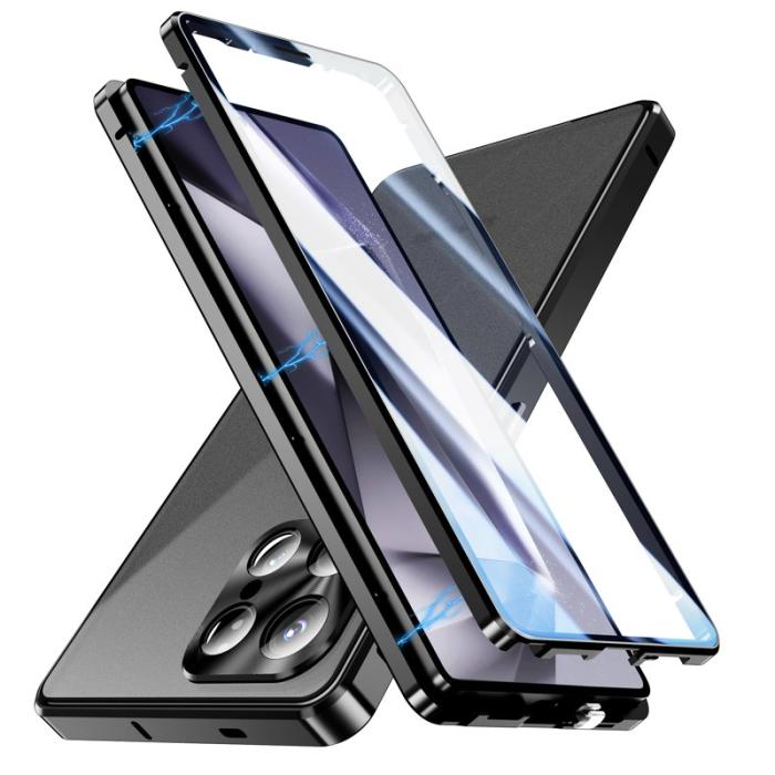 OEM - Mobilskal för Samsung Galaxy S26 Ultra Dubbel Sidor Härdat Glas + Metall - Lila
