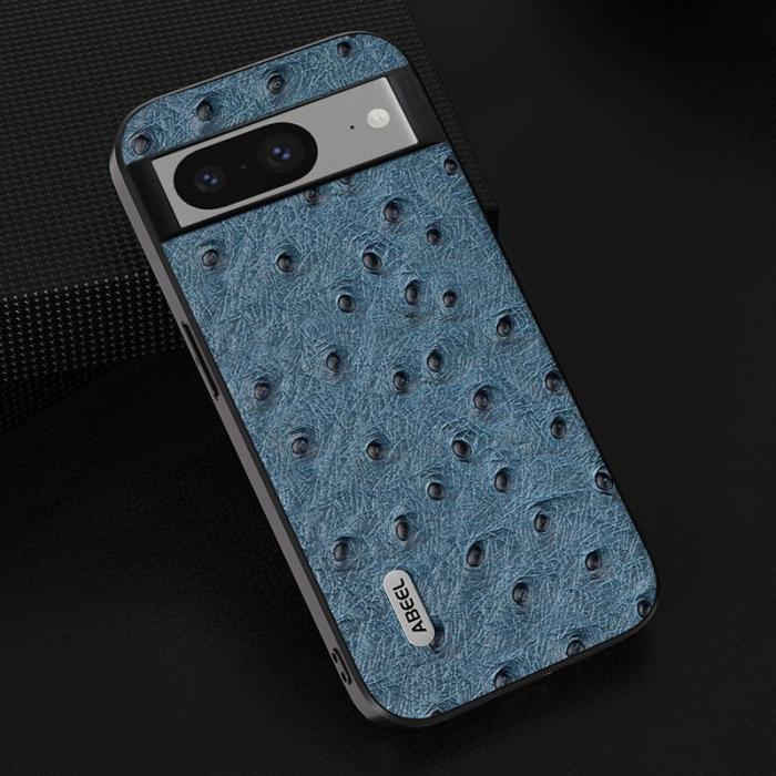 ABEEL - ABEEL Google Pixel 8 Plånboksfodral Äkta Läder Blå Genuine Leather