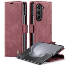 Caseme - CASEME 013 Wallet Leather Case f&ouml;r Samsung Galaxy Z Fold5 - Vinr&ouml;d