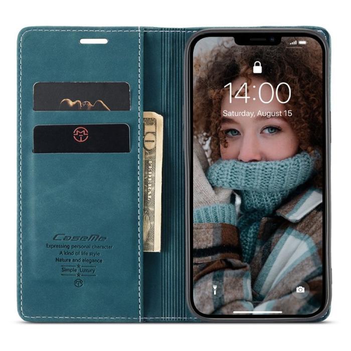 Caseme - CASEME 013 Wallet Mobilskal för iPhone 13 6.1 tum - Blå