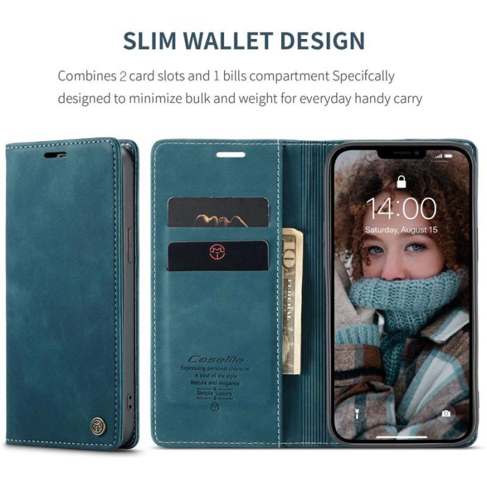 Caseme - CASEME 013 Wallet Mobilskal för iPhone 13 6.1 tum - Blå