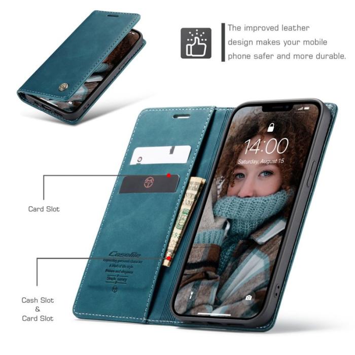 Caseme - CASEME 013 Wallet Mobilskal för iPhone 13 6.1 tum - Blå