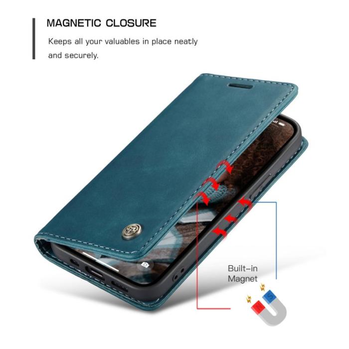 Caseme - CASEME 013 Wallet Mobilskal för iPhone 13 6.1 tum - Blå