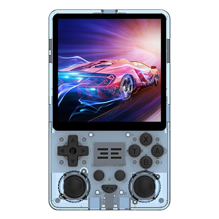 POWKIDDY 4" Handhållen Spelkonsol med Skärm (16+256G) RGB20SX (Transparent Blå)