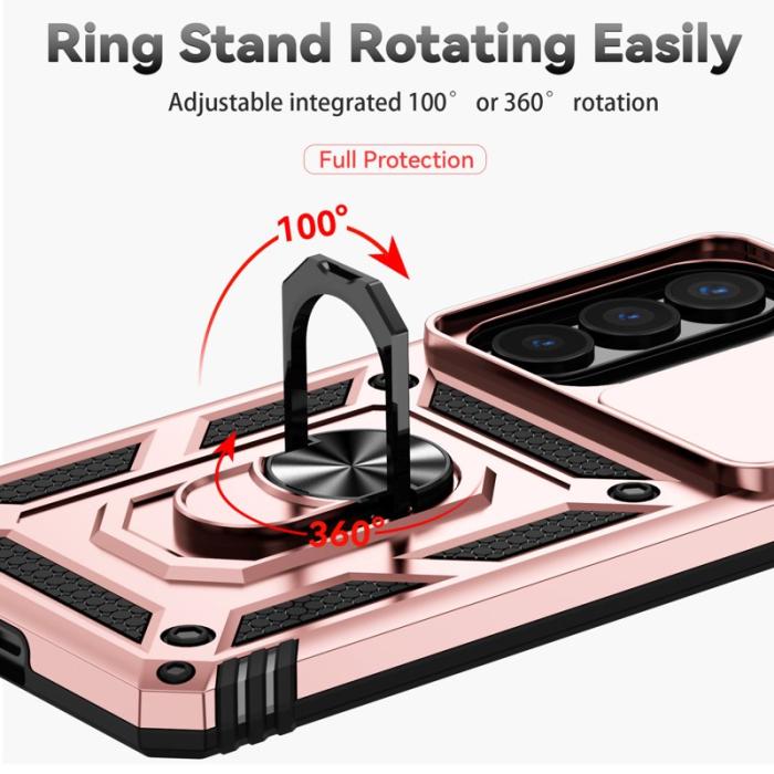 OEM - Mobilskal till Samsung Galaxy S26 Plus Plast Med Linsskydd Ställ - Roséguld