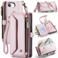Caseme - CASEME Pl&aring;nboksfodral Konstl&auml;der f&ouml;r iPhone 16e med kortfack - Rosa