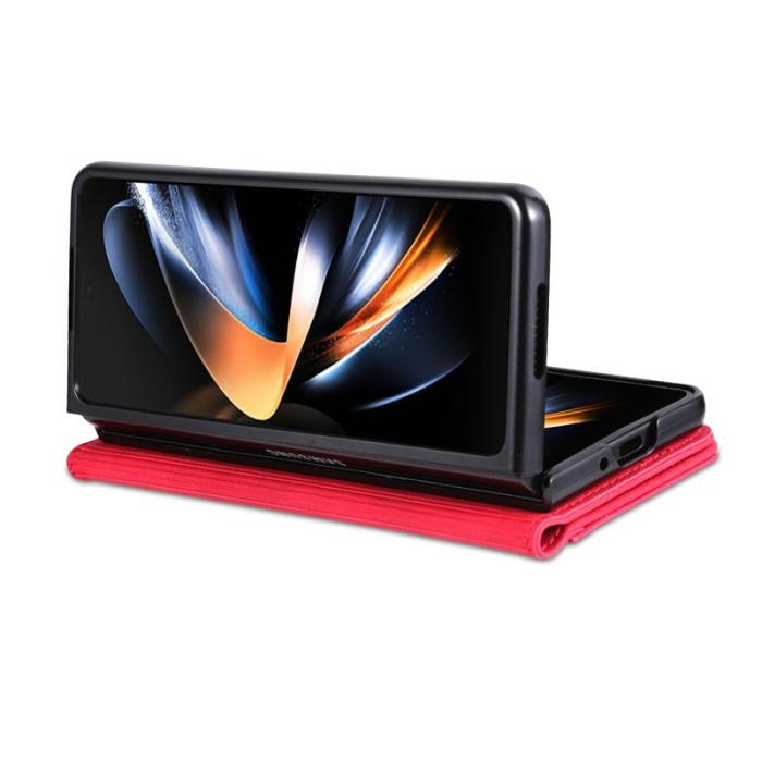AZNS - AZNS Samsung Galaxy Z Fold5 Plånboksfodral Konstläder - Röd