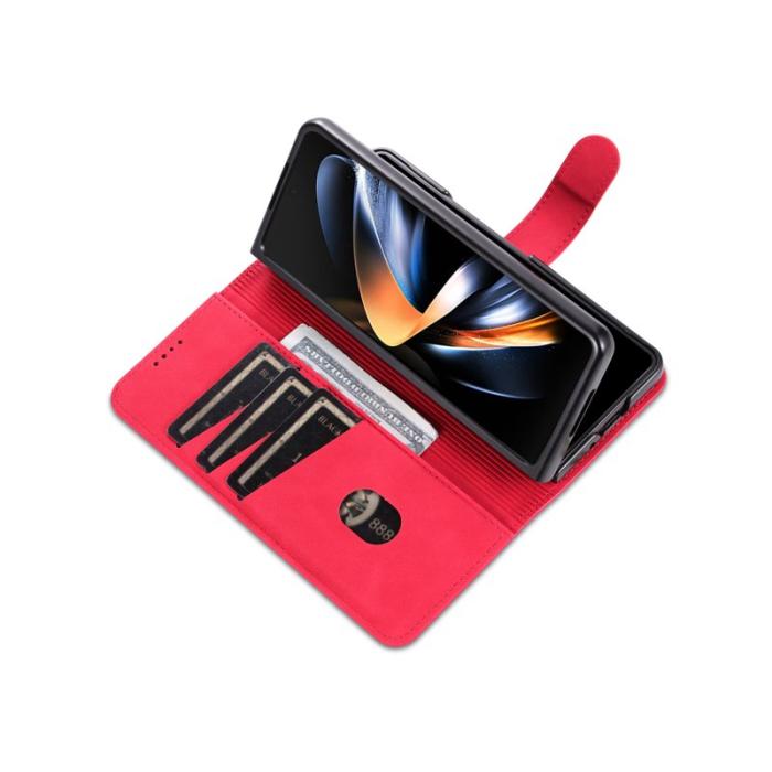 AZNS - AZNS Samsung Galaxy Z Fold5 Plånboksfodral Konstläder - Röd