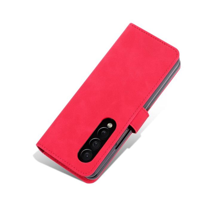 AZNS - AZNS Samsung Galaxy Z Fold5 Plånboksfodral Konstläder - Röd