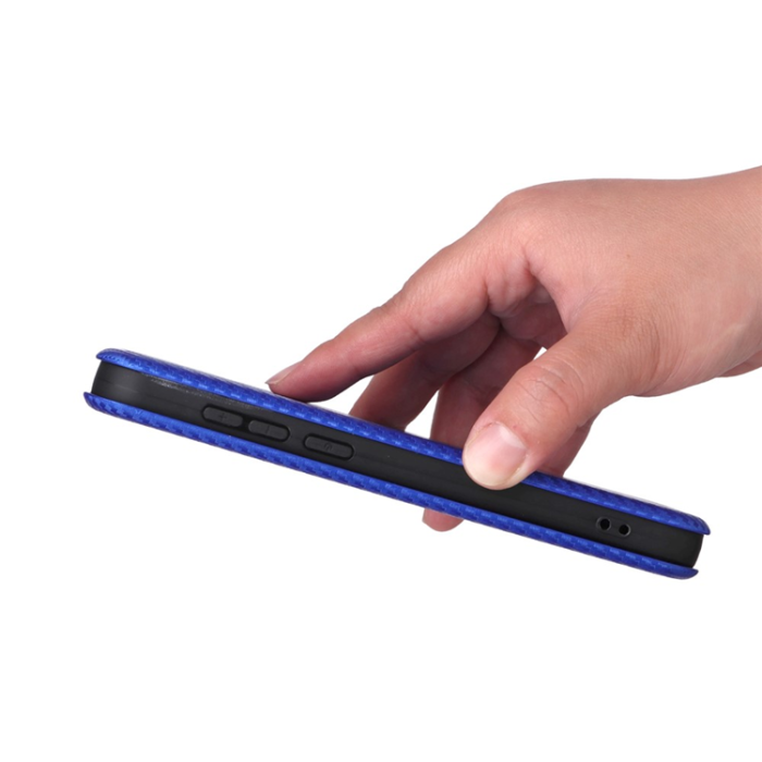 A-One Brand - OnePlus 15 Plånboksfodral Carbon Fiber Drop-Proof Konstläder - Blå