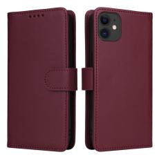 BETOPNICE - BETOPNICE iPhone 11 Pl&aring;nboksfodral Magnetiskt Detachable Konstl&auml;der - Vinr&ouml;d