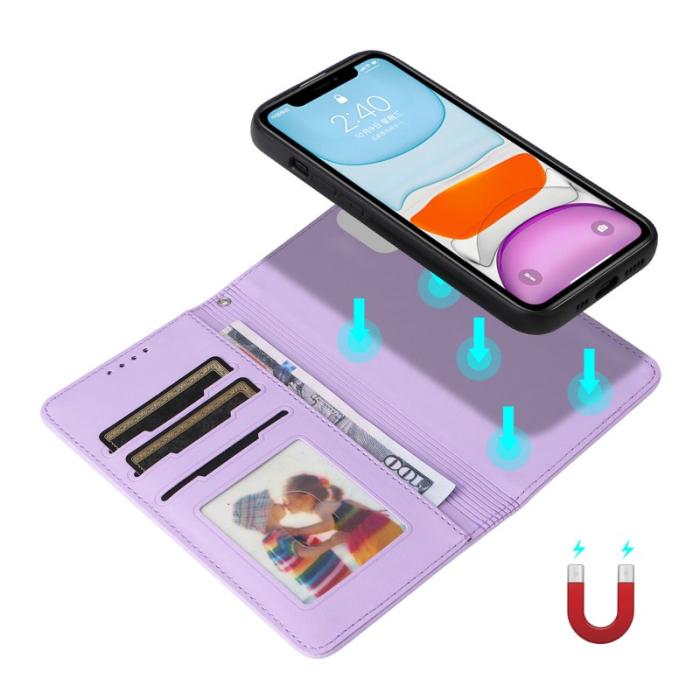 BETOPNICE - BETOPNICE iPhone 11 Plånboksfodral Magnetiskt Detachable Konstläder - Lila