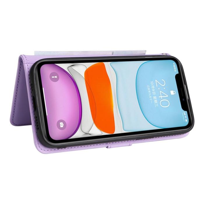 BETOPNICE - BETOPNICE iPhone 11 Plånboksfodral Magnetiskt Detachable Konstläder - Lila