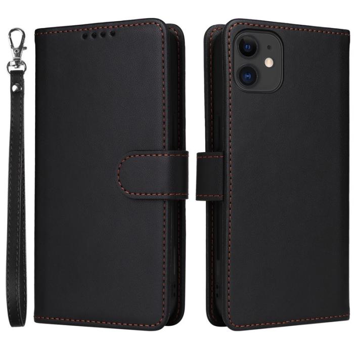 BETOPNICE - BETOPNICE iPhone 11 Plånboksfodral Magnetiskt Detachable Konstläder - Svart
