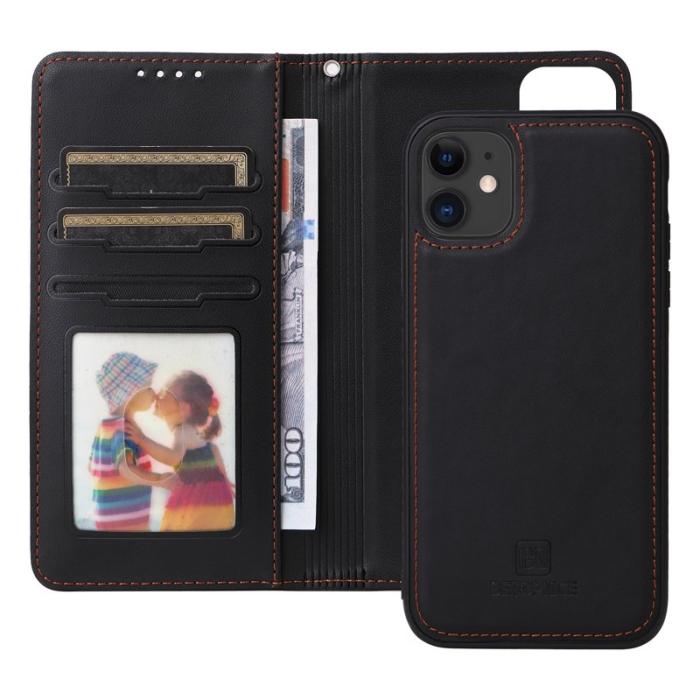 BETOPNICE - BETOPNICE iPhone 11 Plånboksfodral Magnetiskt Detachable Konstläder - Svart