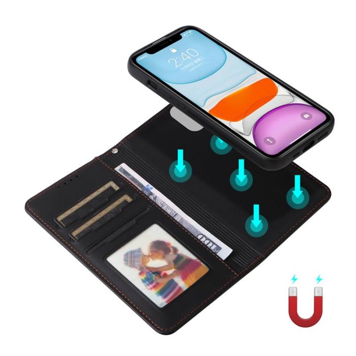 BETOPNICE - BETOPNICE iPhone 11 Plånboksfodral Magnetiskt Detachable Konstläder - Svart