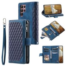 OEM - Samsung Galaxy S26 Ultra Pl&aring;nboksfodral Rhombus Stitching Konstl&auml;der - Brun