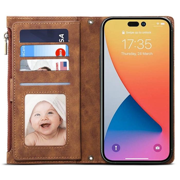 ESEBLE - ESEBLE Star Series iPhone 16 Pro Plånboksfodral Konstläder - Brun