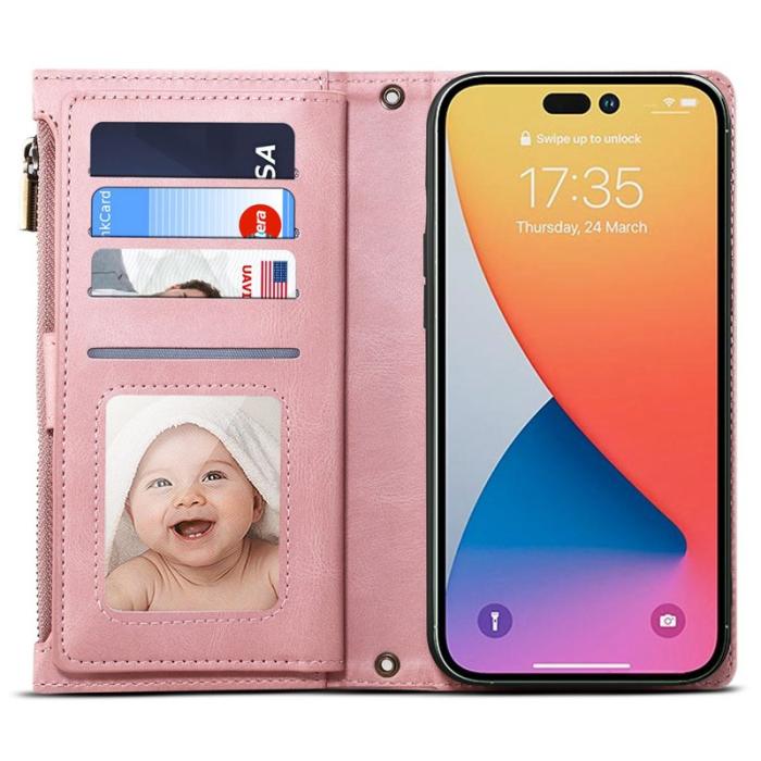 ESEBLE - ESEBLE Star Series iPhone 16 Pro Plånboksfodral Konstläder - Roséguld