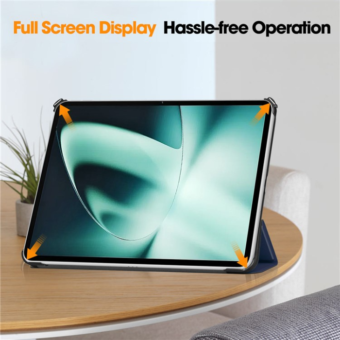 A-One Brand - OnePlus Pad Fodral Smart Tri-Fold Stand PU-Läder - Blå