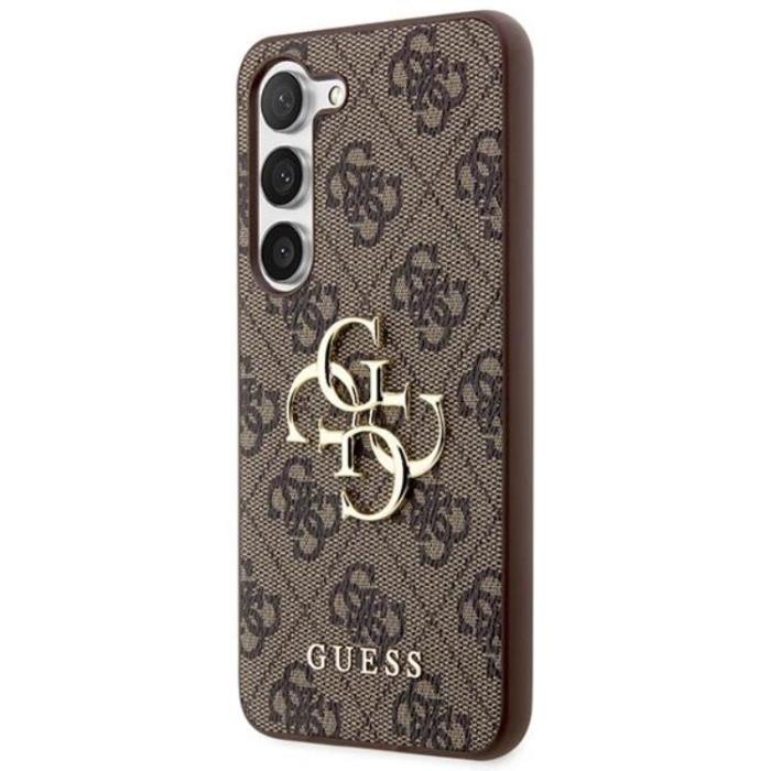 Guess - Guess Mobilskal till Galaxy S23 FE Big Metal Logo - Brun