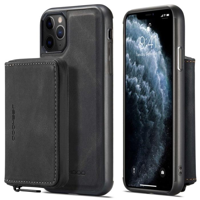 JEEHOOD - JEEHOOD Mobilskal till iPhone 11 Pro Max Konstläder TPU Svart