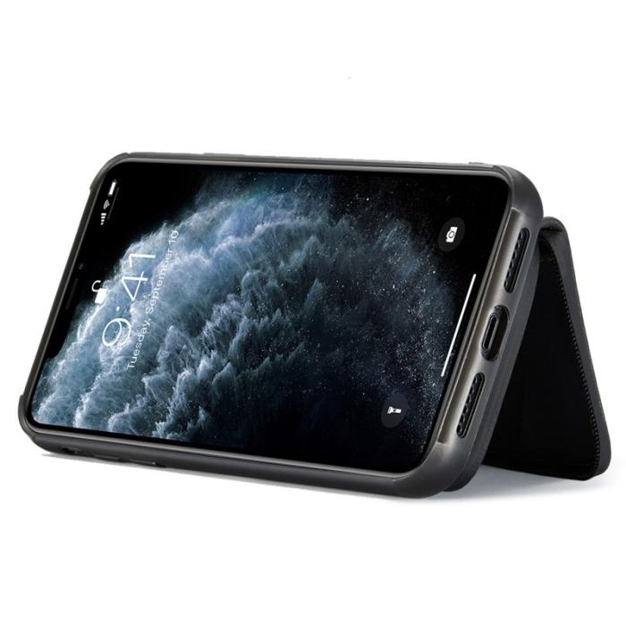 JEEHOOD - JEEHOOD Mobilskal till iPhone 11 Pro Max Konstläder TPU Svart