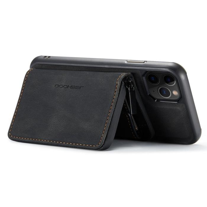 JEEHOOD - JEEHOOD Mobilskal till iPhone 11 Pro Max Konstläder TPU Svart