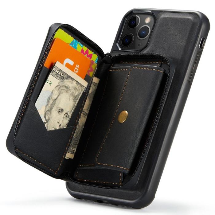 JEEHOOD - JEEHOOD Mobilskal till iPhone 11 Pro Max Konstläder TPU Svart