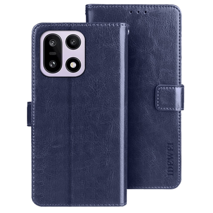 IDEWEI - IDEWEI OnePlus 15 Plånboksfodral Crazy Horse Läder - Mörkblå