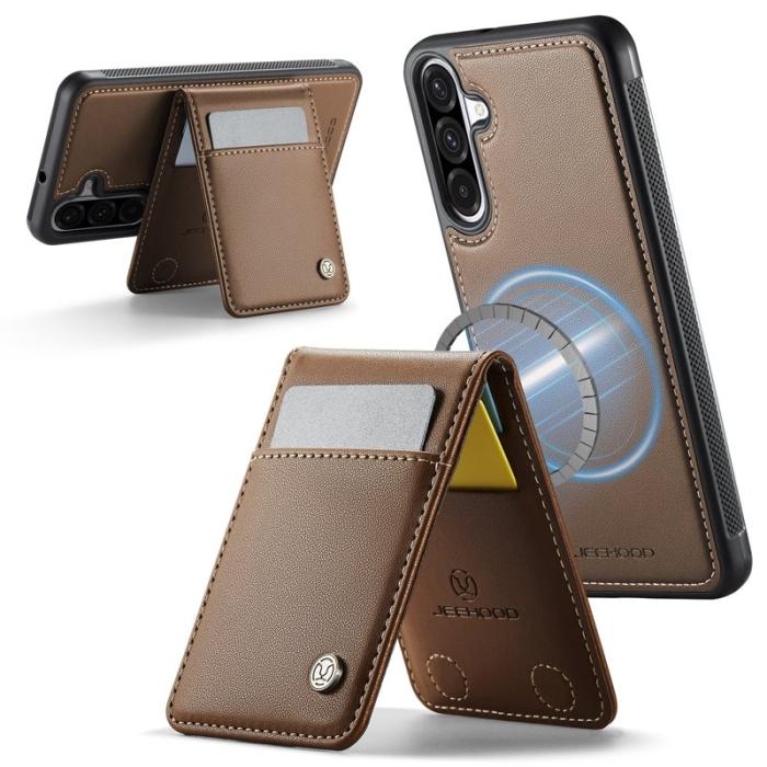 JEEHOOD - JEEHOOD J06 Konstläder fodral till Samsung Galaxy A26 5G - Brun